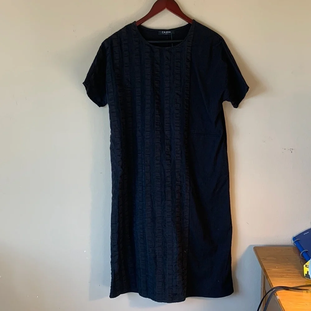 Caara Women Throwing Shade Pullover Relaxed Midi Dress Small Capsule Minimal - Picture 5 of 14